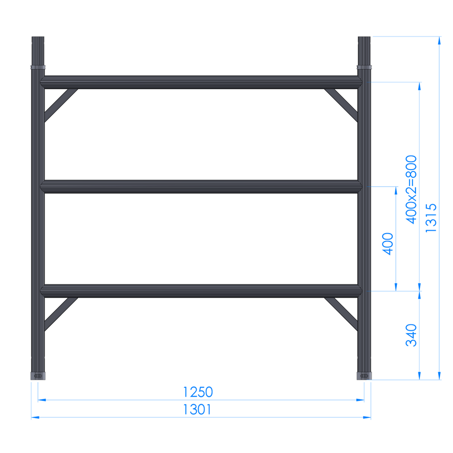 WF3 Wide Frame – 3 Rungs (1.2m High)