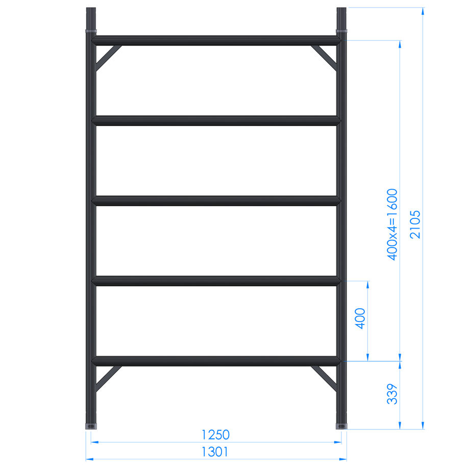 WF5 Wide Frame – 5 Rungs (2.0m High)