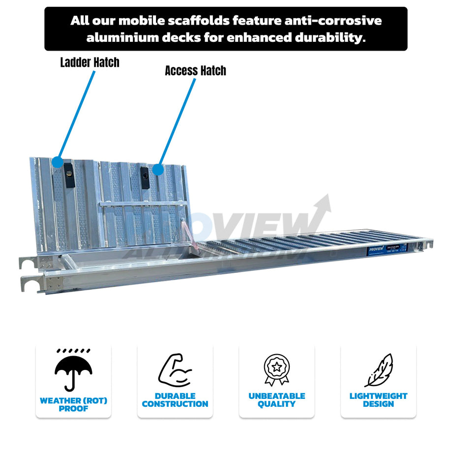 2500*600mm Aluminum Decking Platform with Hatch