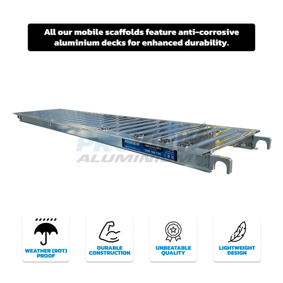 2500*600mm Aluminum Decking Platform with Hatch