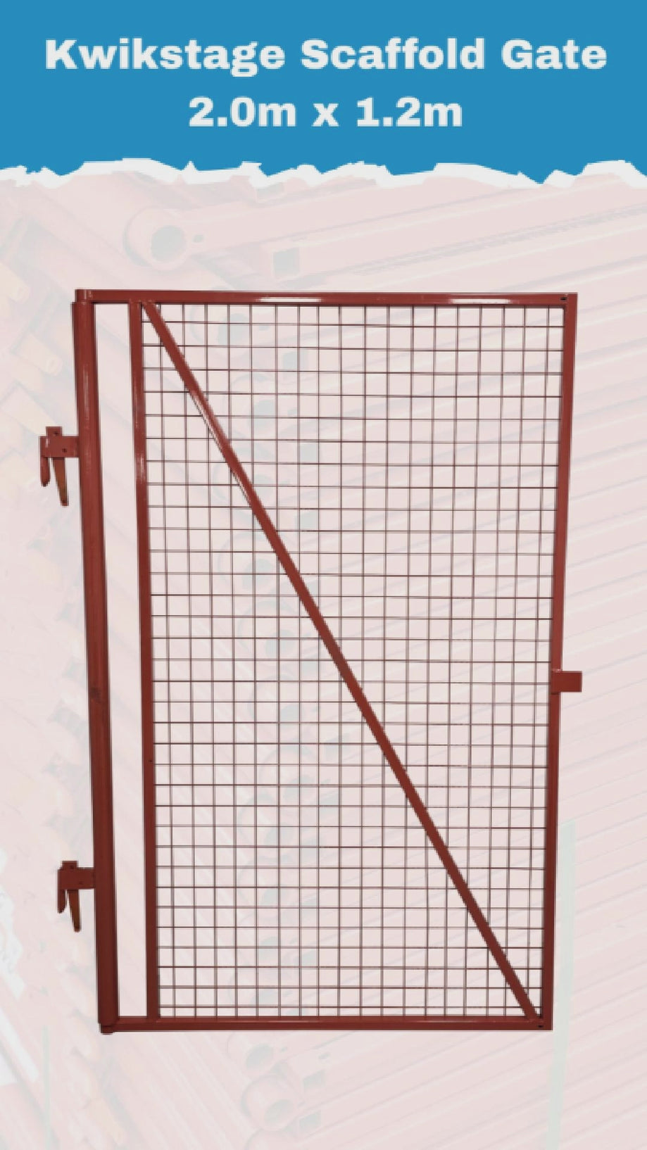 Kwikstage Scaffold Gate - 2.0m x 1.2m | Durable Steel Construction with Reinforced Bracing