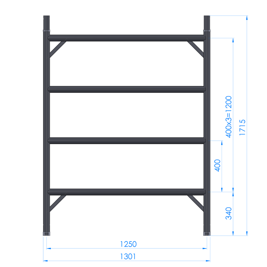 6.2m - 6.6m Wide Aluminium Mobile Scaffold Tower