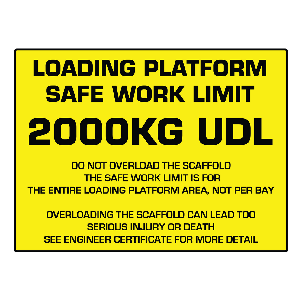 LOADING PLATFORM! Safe Work Load Limit - 600mm x 450mm x 5mm corflute