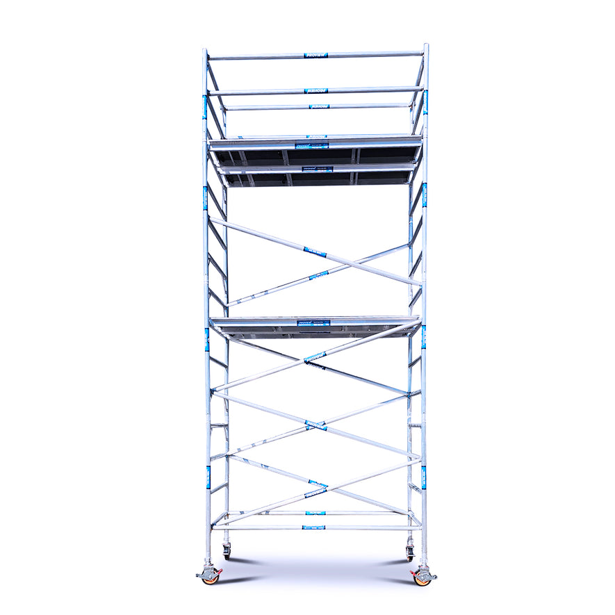 5.0m - 5.4m Wide Aluminium Mobile Scaffold Tower (Standing Height) Dou